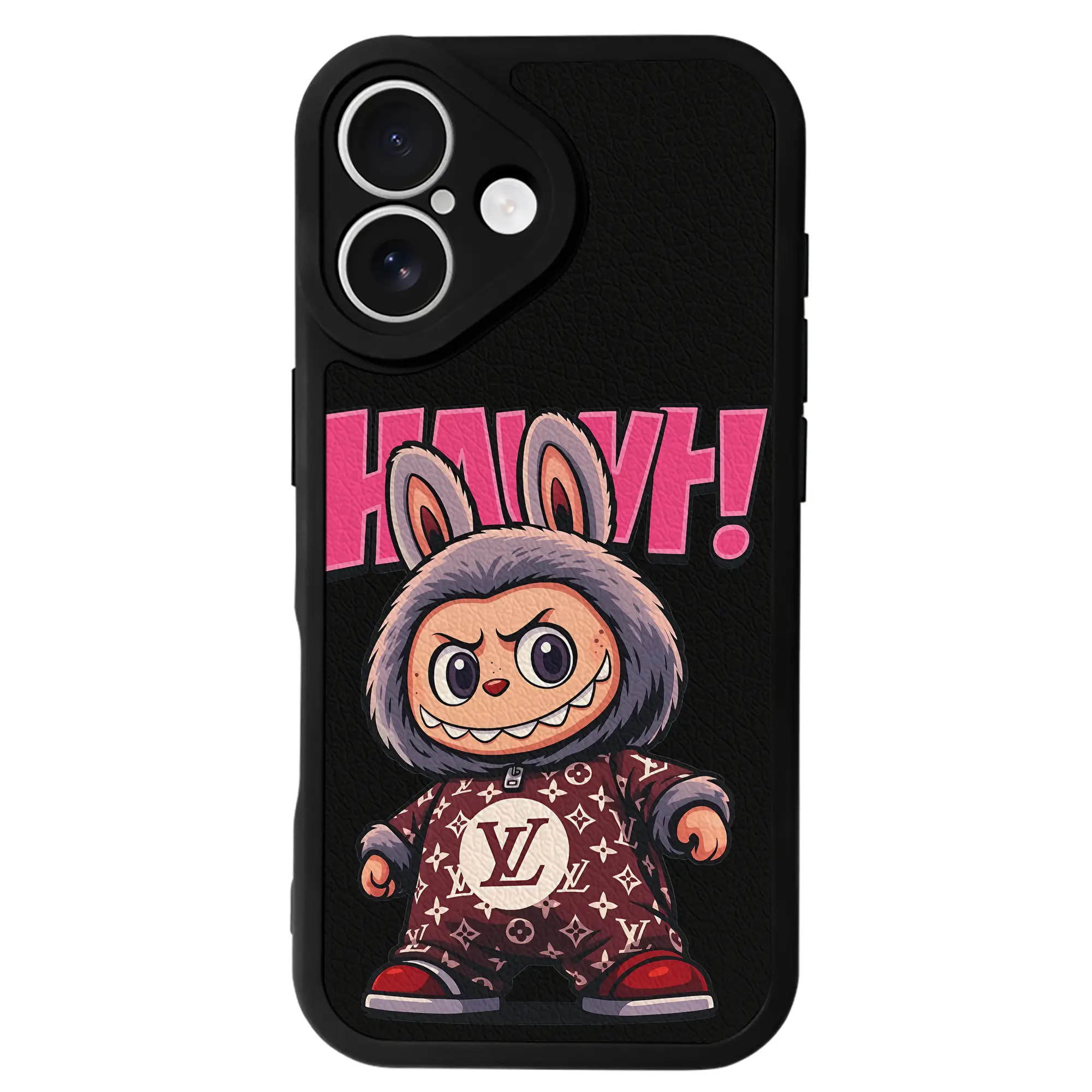 ラブブ グッズ ジモモ - IPhone 16シリーズ対応 ・ シリコンスマホケース ・ レザー調 ・ 高精度フィット ・ 耐衝撃 ・ ワイヤレス充電対応 ・ 精密カット